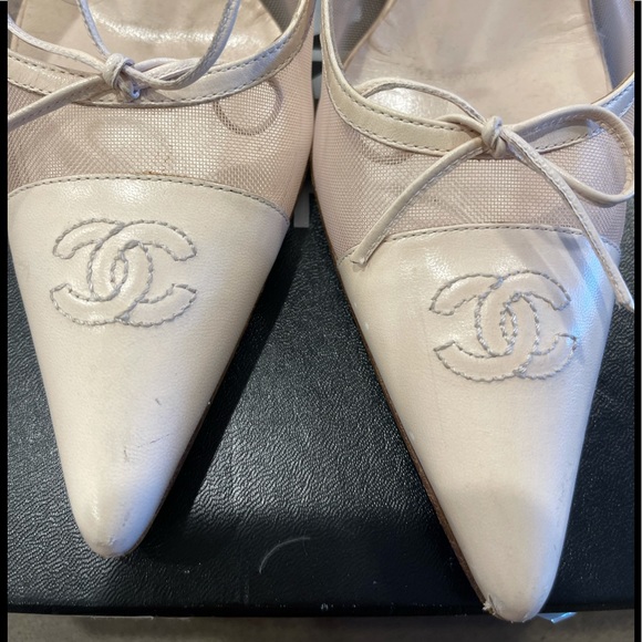 CHANEL Shoes - Chanel heels with logo and bow